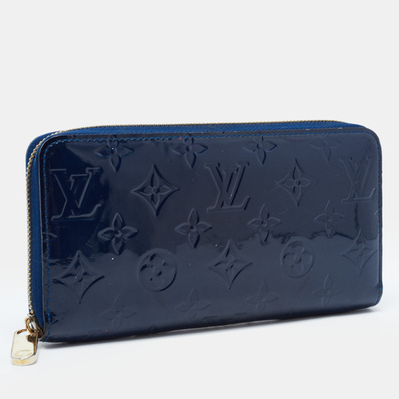LOUIS VUITTON Navy Blue Monogram Vernis Zippy Wallet - Picture 6 of 8